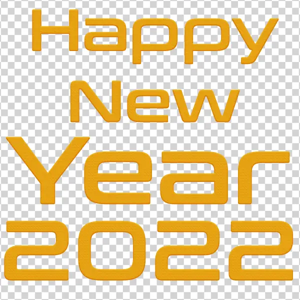 Happy New Year 2022 Orange Text PNG
