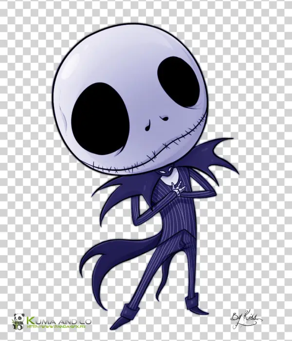Cute Chibi Jack Skellington Cartoon PNG
