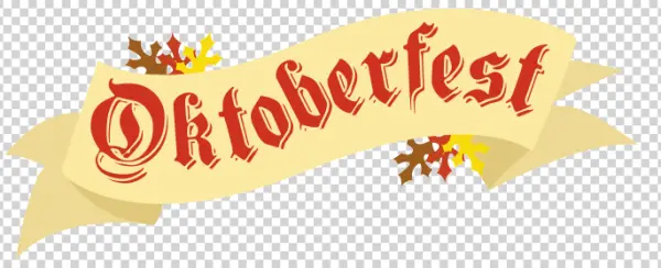Oktoberfest Banner with Autumn Leaves PNG
