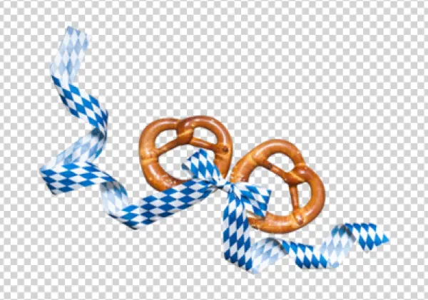 Bavarian Pretzels with Oktoberfest Ribbon PNG Transparent Background