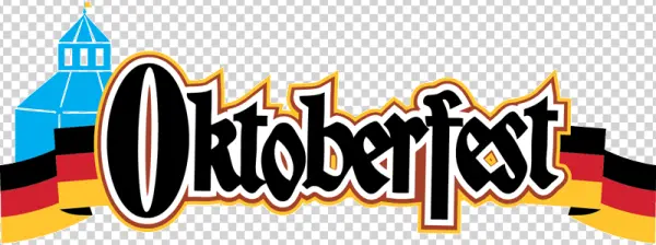 Oktoberfest Logo with German Flag PNG Transparent Background