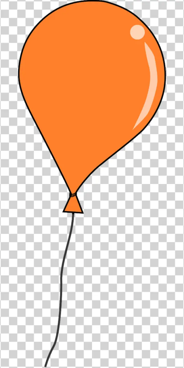 Orange Balloon PNG Transparent Background