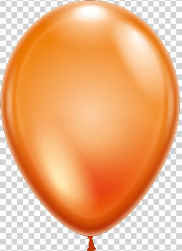 Glossy Orange Balloon PNG Transparent Background