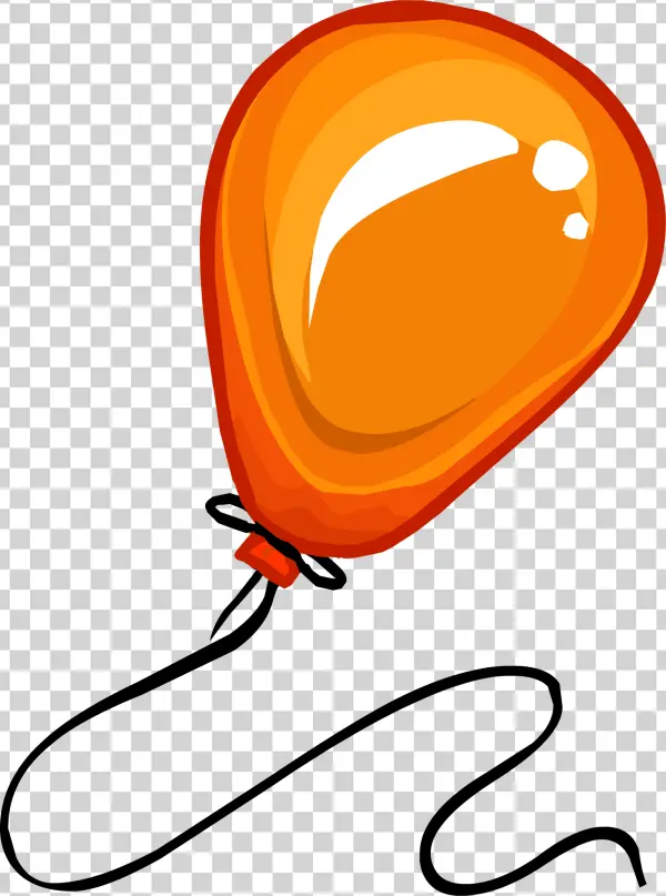 Orange Balloon PNG Transparent Background