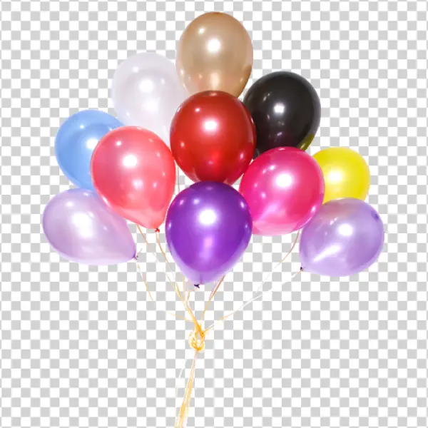 Colorful Shiny Balloons Bunch PNG