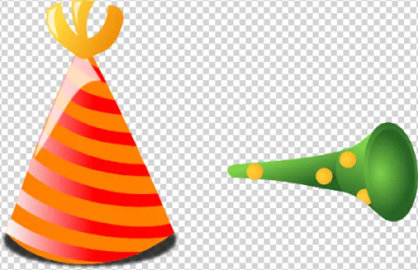 Party Hat and Horn PNG Transparent Background
