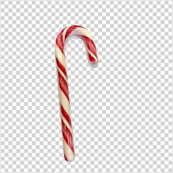 Red and White Candy Cane PNG Transparent Background
