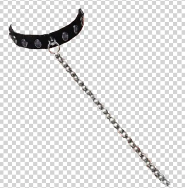 Black Studded Collar with Chain PNG Transparent Background