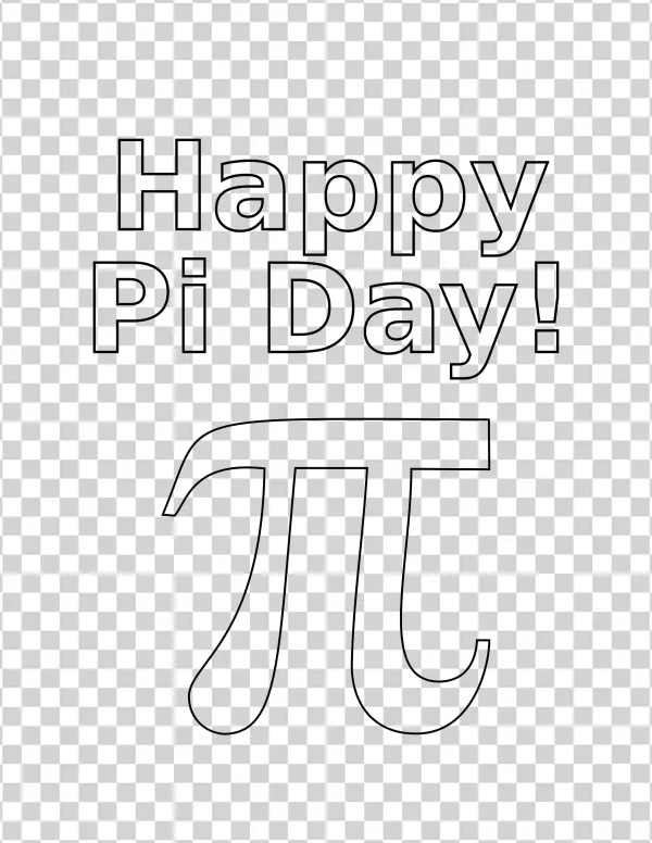 Happy Pi Day Text with Pi Symbol PNG