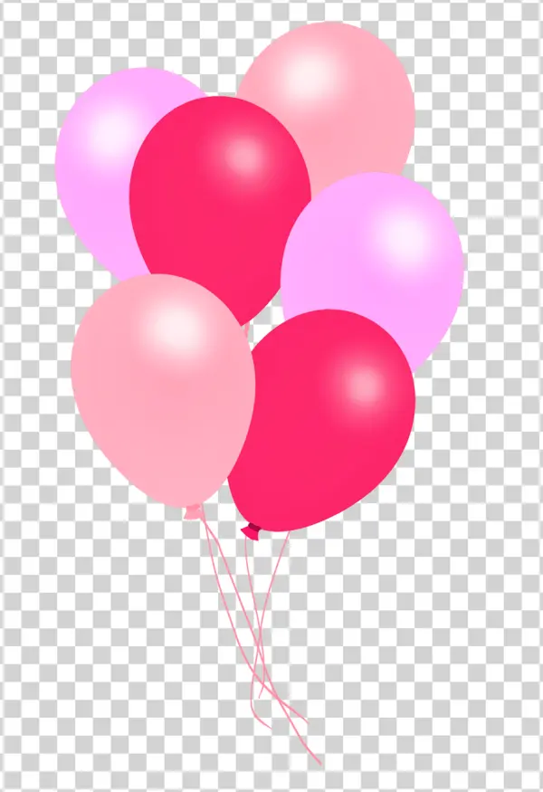 Pink and Fuchsia Balloons Transparent Background