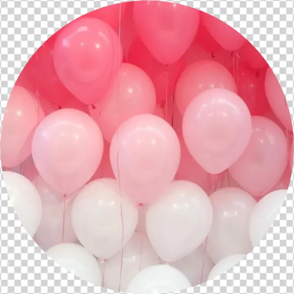 Pink and White Balloons Transparent Background