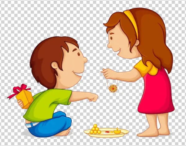 Raksha Bandhan Siblings Celebration PNG Transparent Background
