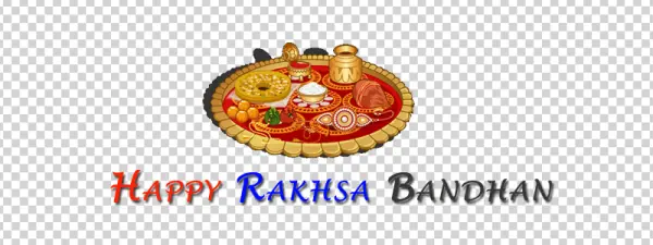 Happy Raksha Bandhan Puja Thali and Greeting PNG Transparent