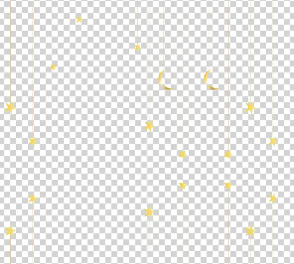 Golden Hanging Stars and Moons Transparent PNG