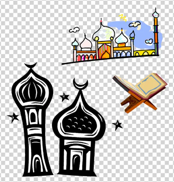 Islamic Religious Elements and Mosque PNG