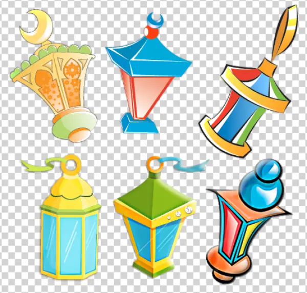 Vibrant Ramadan Lanterns Collection PNG
