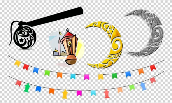 Ramadan and Eid Celebration Elements PNG Transparent Background