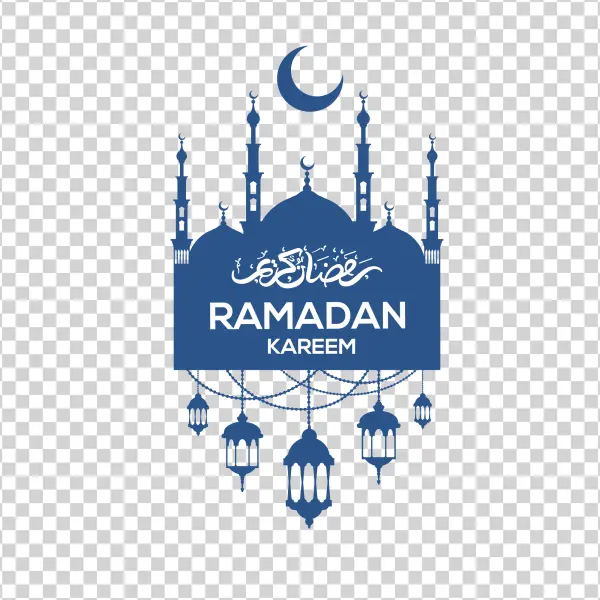 Ramadan Kareem Mosque and Lanterns PNG