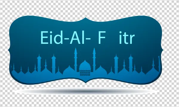 Eid Al Fitr Mosque Banner PNG Transparent Background