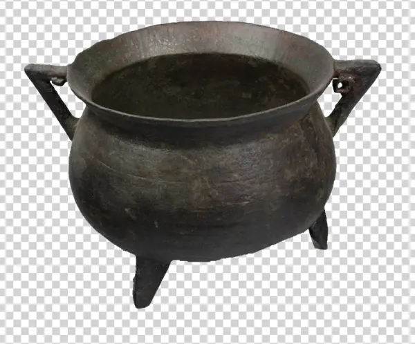 Vintage Metal Cauldron Pot PNG Transparent Background