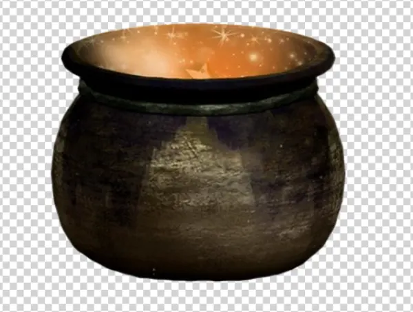 Magical Cauldron with Sparkling Potion PNG