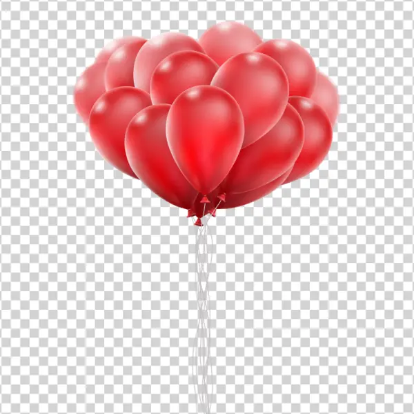 Red Balloons Bunch Transparent Background