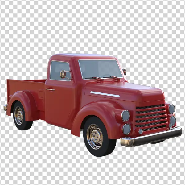 Red Vintage Pickup Truck PNG Transparent Background