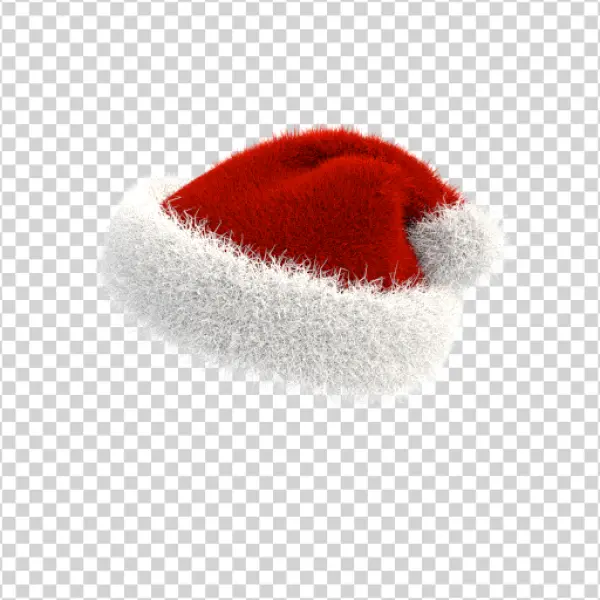 Fluffy Red Santa Hat PNG Transparent Background