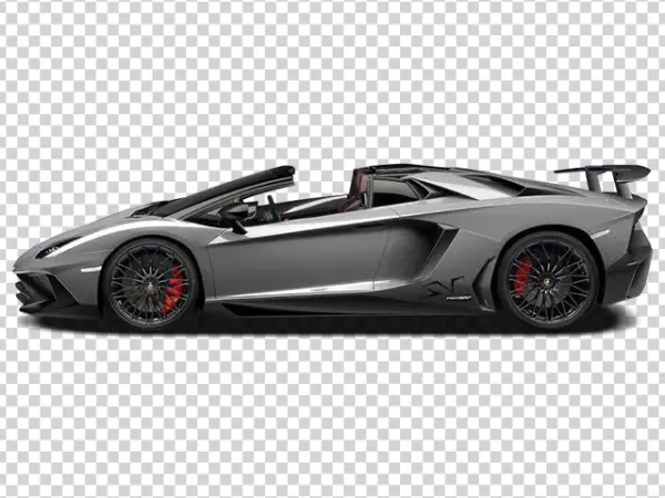 Grey Lamborghini Aventador SVJ Roadster PNG Transparent