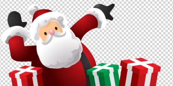 Santa Claus with Gifts PNG Transparent Background