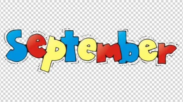 September Word Art PNG Transparent Background