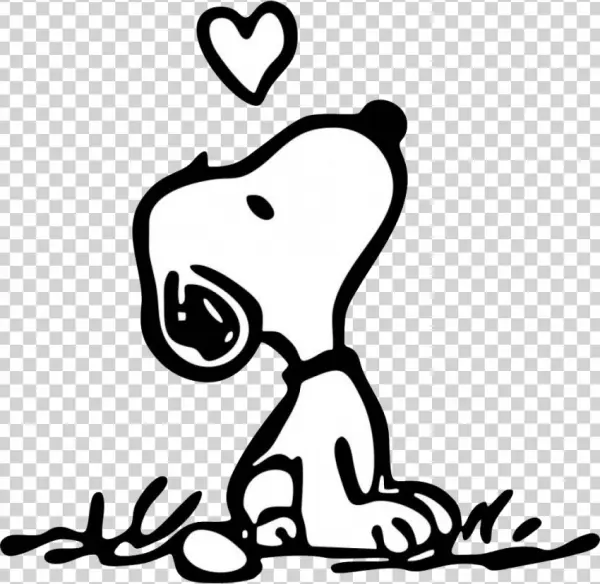 Snoopy with Heart PNG Transparent Background