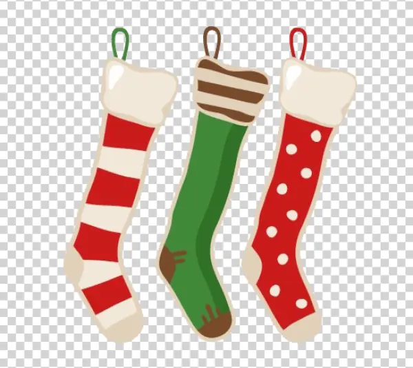 Festive Christmas Stockings PNG Transparent