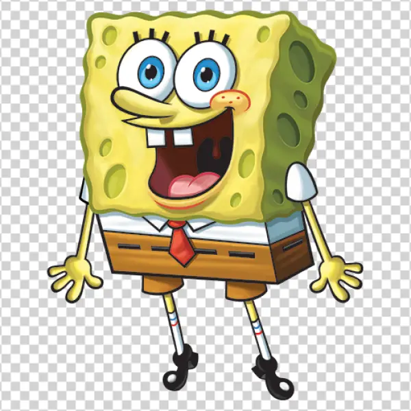Spongebob Squarepants Happy Pose PNG Transparent Background