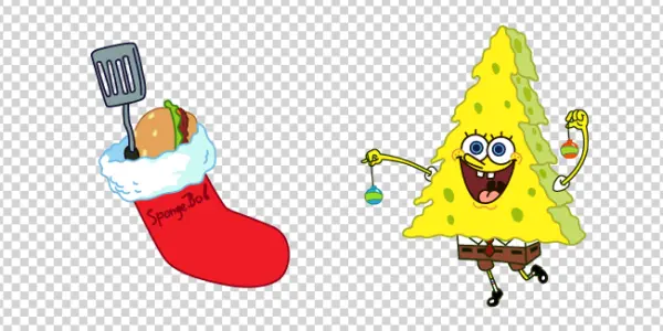 SpongeBob Christmas Elements Transparent PNG