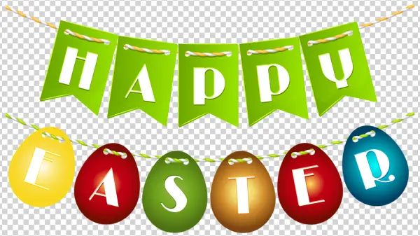 Happy Easter Banner PNG Transparent Background