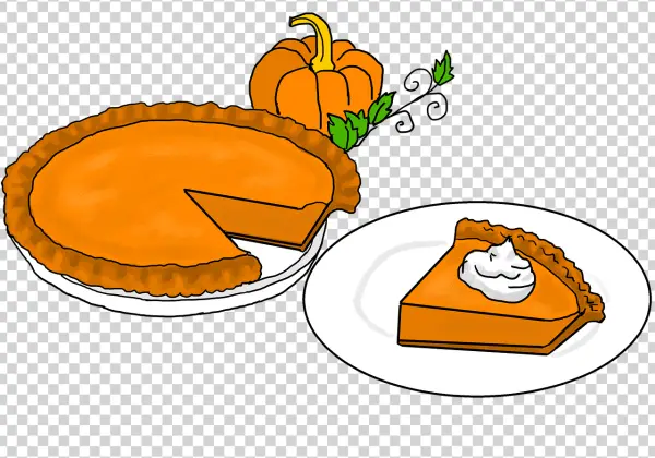 Cartoon Pumpkin Pie and Slice with Pumpkin PNG