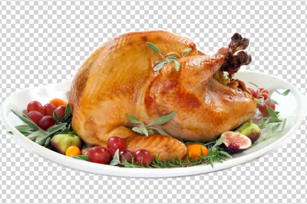 Roasted Turkey on Platter PNG Transparent Background