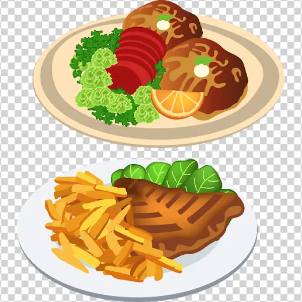 Delicious Plates of Food PNG Transparent