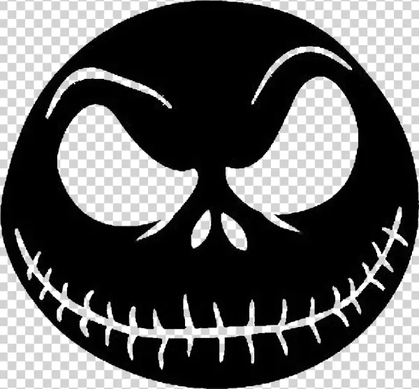 Jack Skellington Face Silhouette PNG Transparent