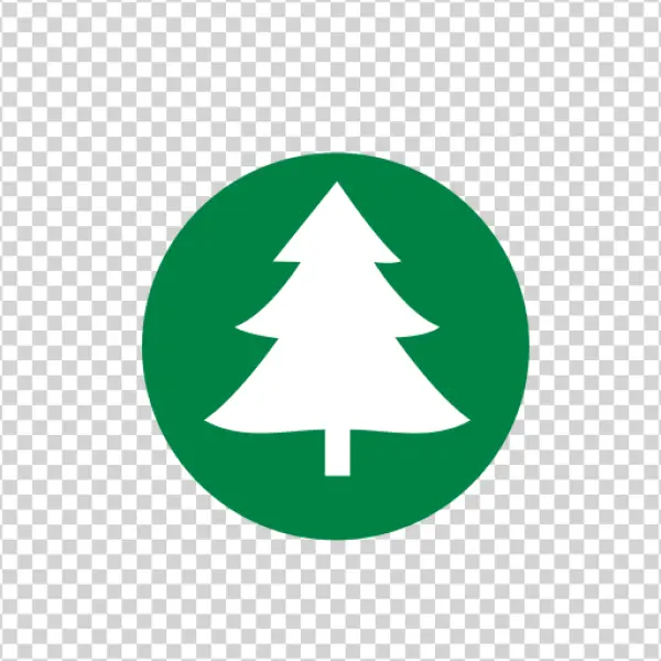 Green Circle White Tree Icon PNG