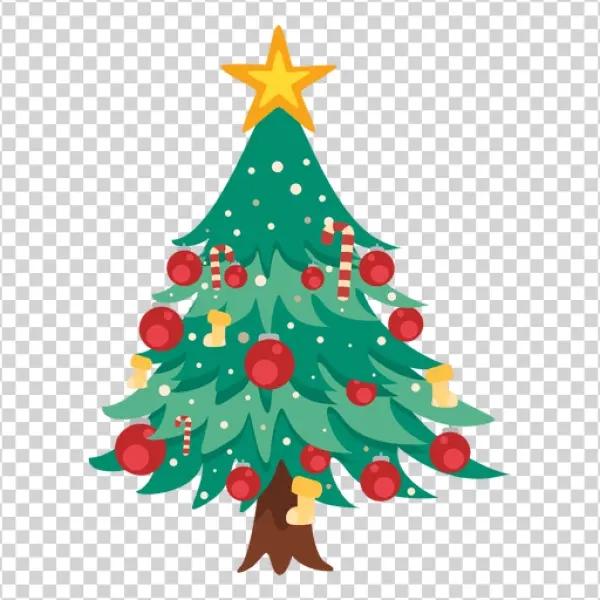 Festive Cartoon Christmas Tree PNG