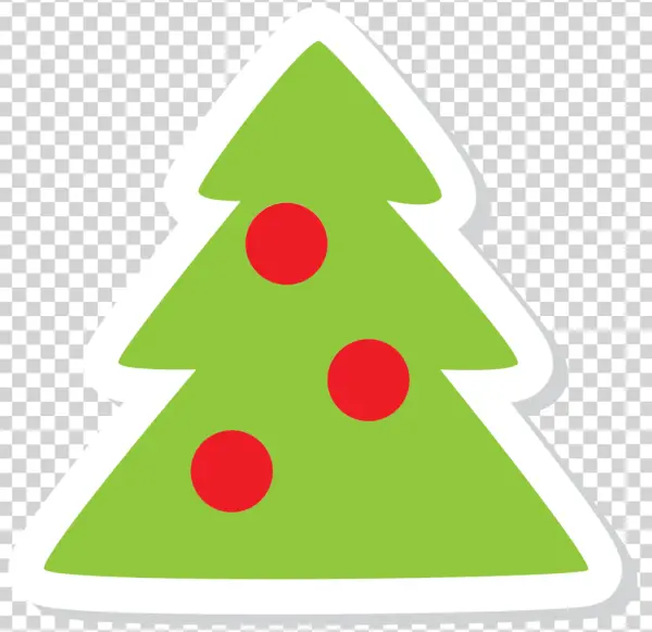 Cartoon Christmas Tree with Ornaments PNG
