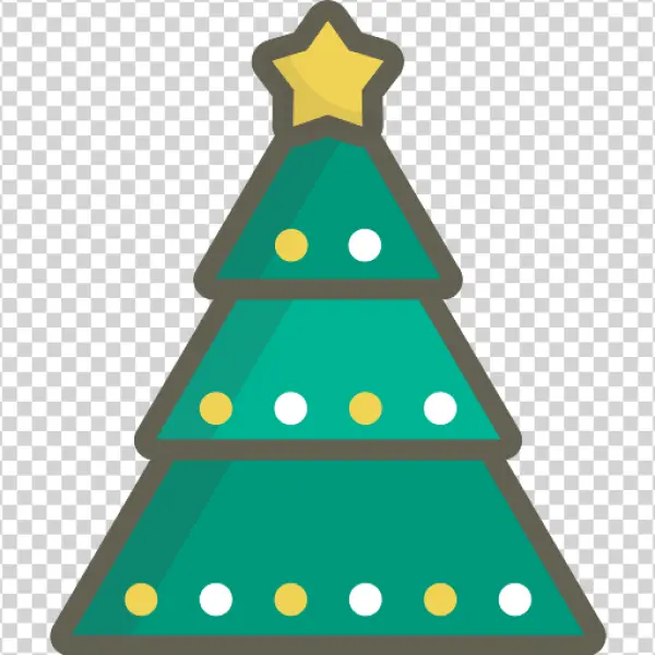 Decorated Christmas Tree Icon PNG Transparent Background