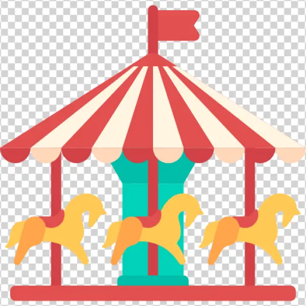 Flat Design Carousel Ride PNG