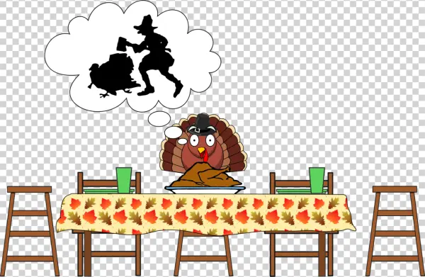 Worried Thanksgiving Turkey with Roasted Turkey PNG