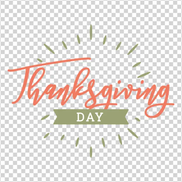 Thanksgiving Day Hand Lettering PNG Transparent Background
