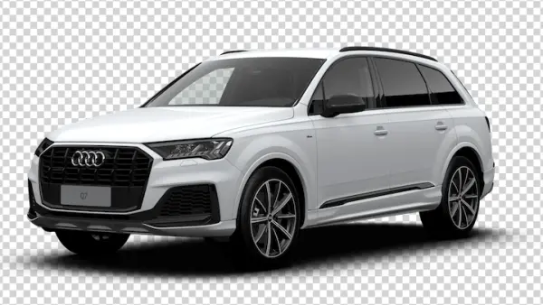 White Audi Q7 SUV PNG Transparent Background