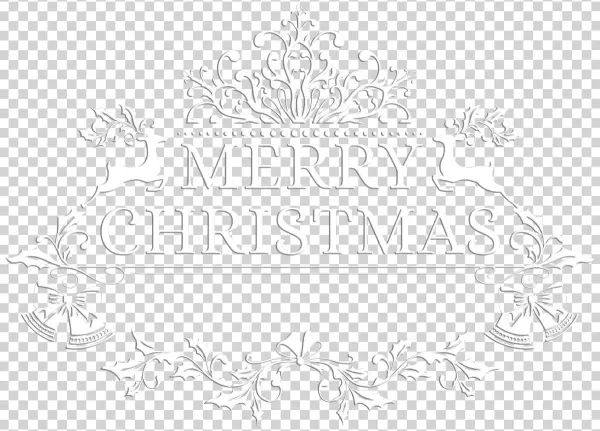 Elegant Merry Christmas Text and Ornaments PNG