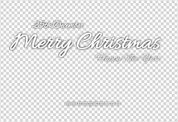 Merry Christmas Happy New Year Transparent Text PNG